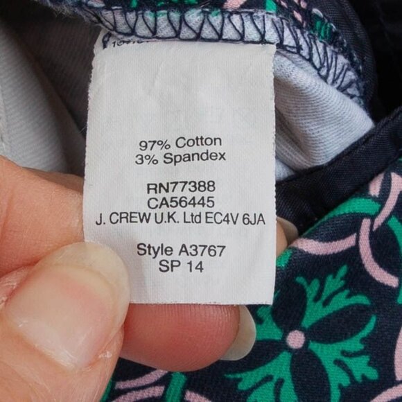 J.‎ Crew Womens Campbell Lattice Medallion Ankle Pants Size 8 Green Pink Preppy - Picture 7 of 7